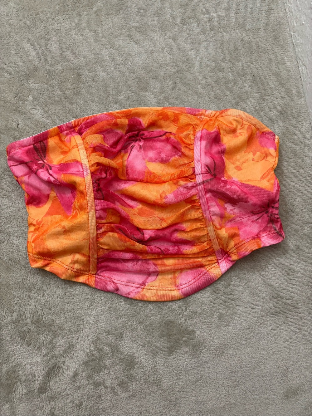 SHEIN Orange & Pink Floral Swim Bikini Bottoms